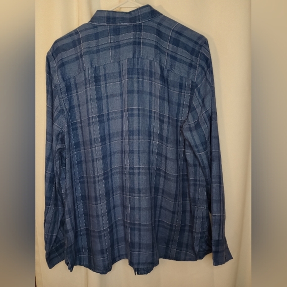 Lauren Ralph Lauren Womens 1X Long Sleeve Linen Shirt Blue Plaid Button Classic - Picture 6 of 10